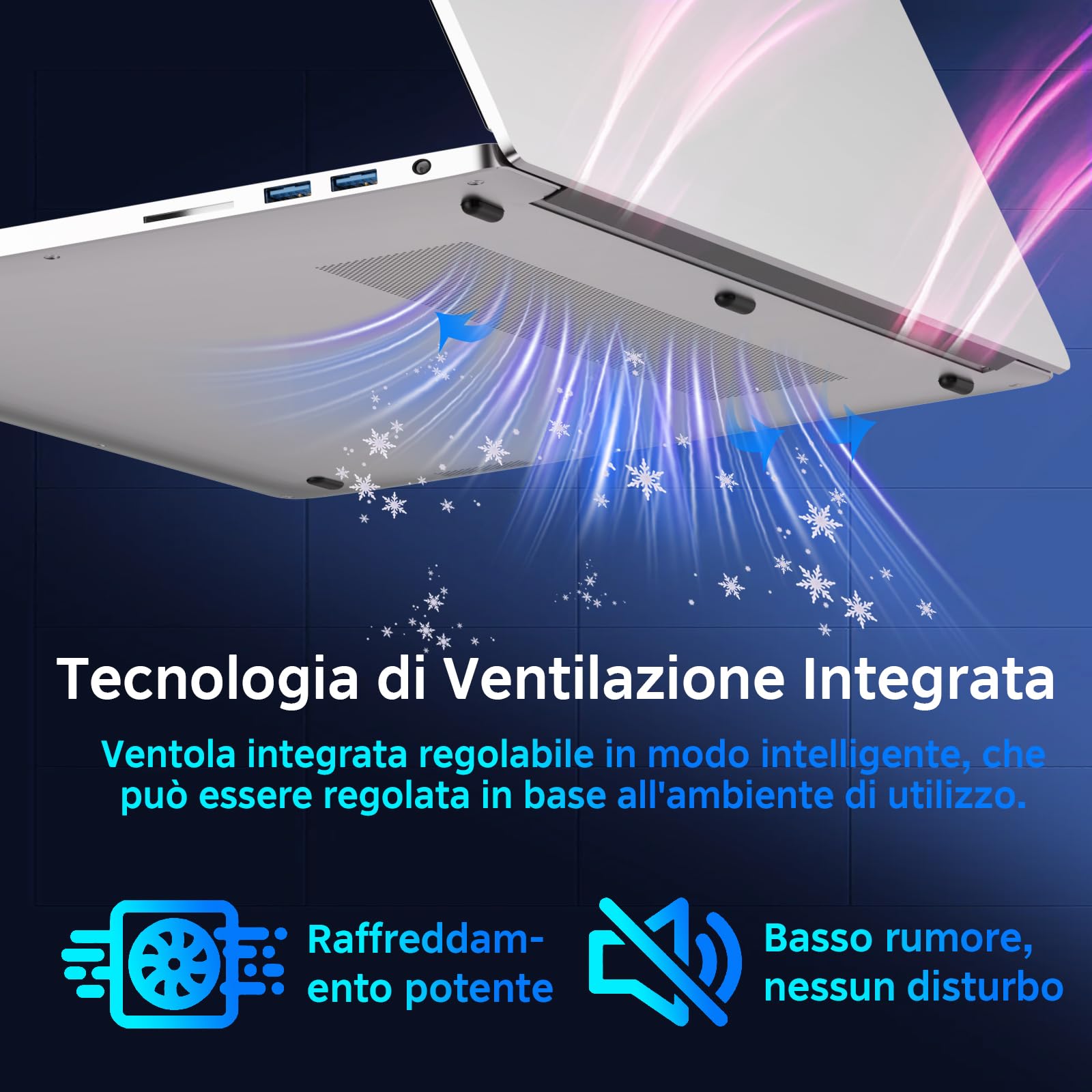 bvate PC Portatile Gaming 16" Core i3 16GB RAM SSD Espandibile Argento | Schermo IPS 1920×1200 FHD+, CPU fino a 3,2GHz, 5G WiFi, Mouse e adesivi tastiera italiana inclusi