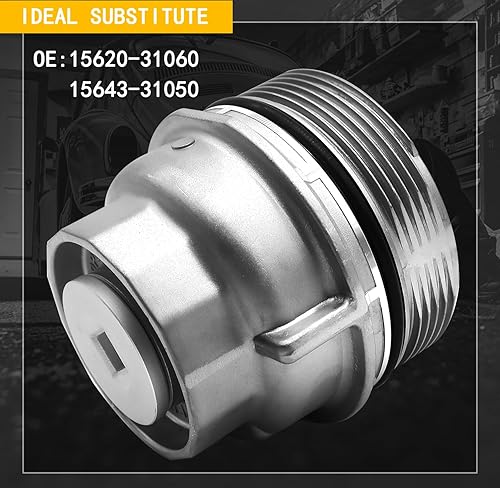 Miniatura 3 de La tapa del filtro de aceite del motor reemplaza a 15620-31060 1562031060 15643-31050 1564331050 compatible con Toyota 4Runner Avalon Camry FJ
