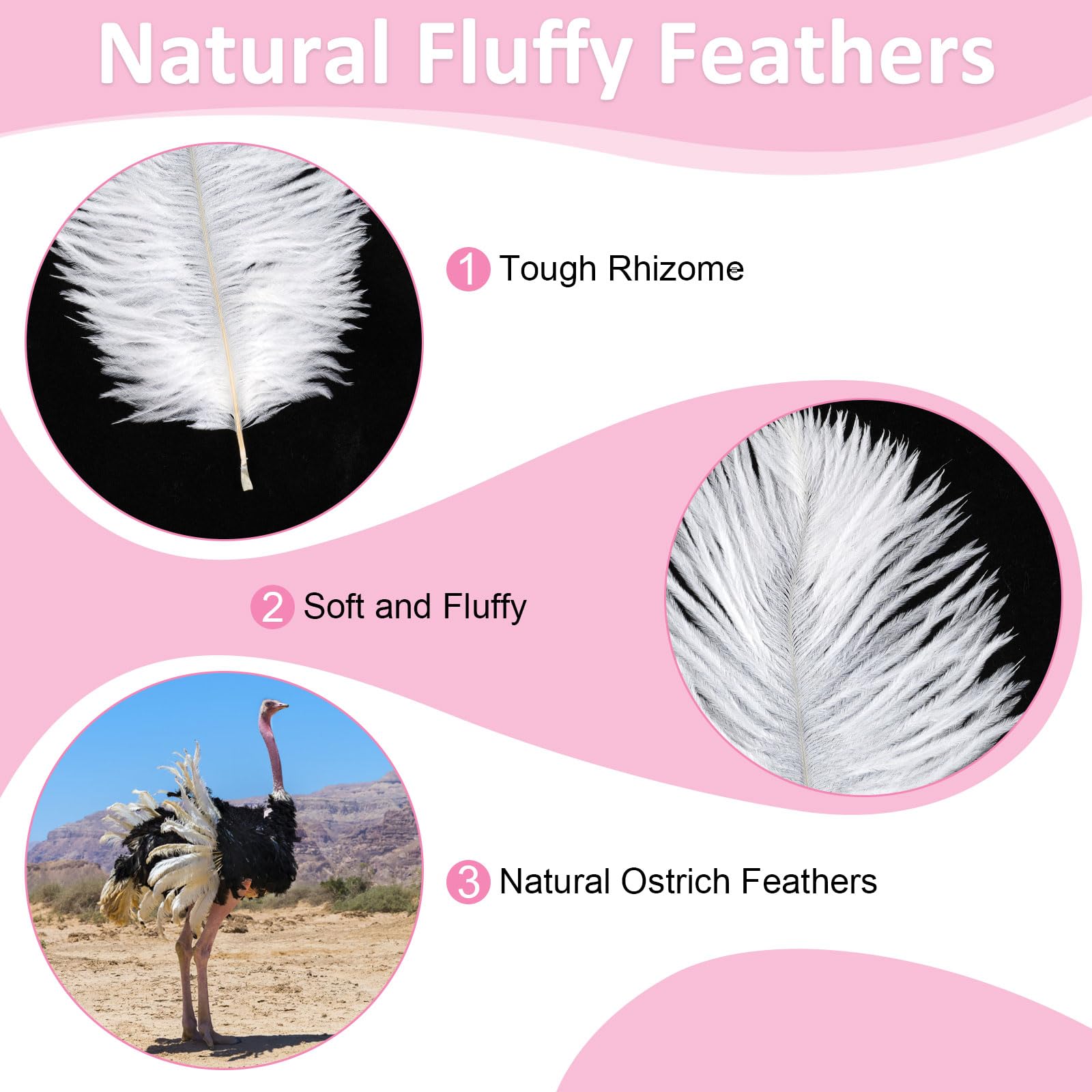 20 plumas de avestruz, plumas naturales para manualidades, plumas de avestruz blancas, 20-25 cm, plumas grandes para bodas, fiestas, carnaval, hogar, decoración de mesa, manualidades