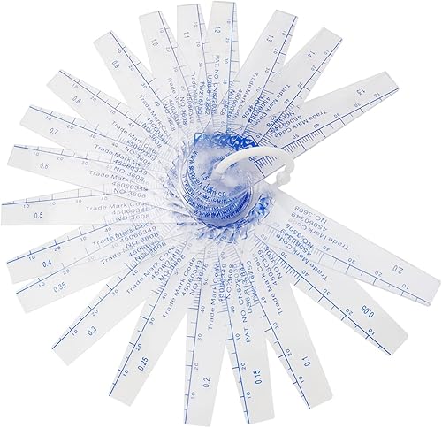 Miniatura 9 de Herramienta de medición de espacio métrico de 0.002 in a 0.118 in de calibrador de espesores de plástico 21 hojas