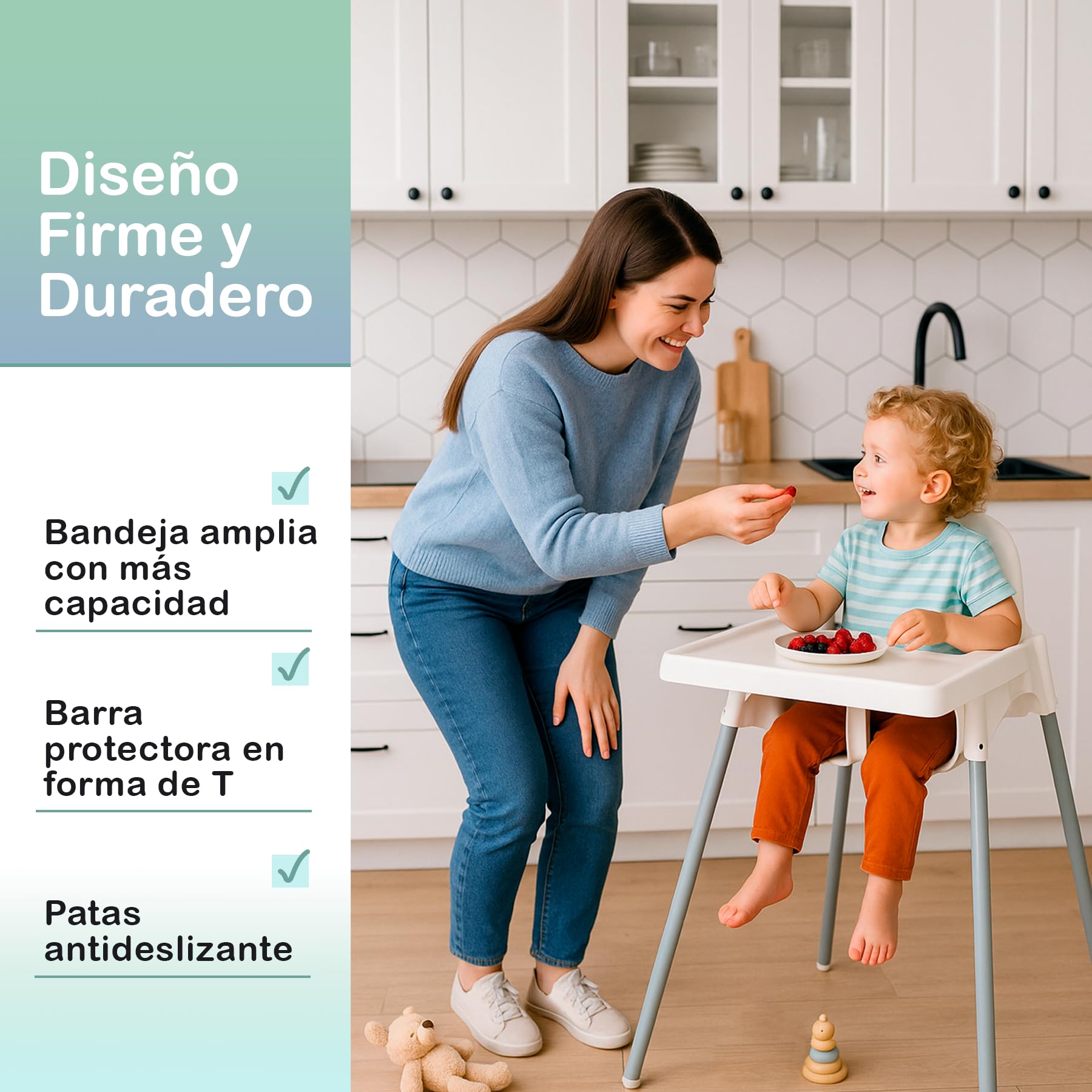 Chaise Haute Bébé Premium avec Plateau Amovible – Chaise Haute Empilable, Démontable et Facile à Nettoyer · Pieds en Acier · Harnais de Sécurité · Usage Domestique et Professionnel · Compatible avec I