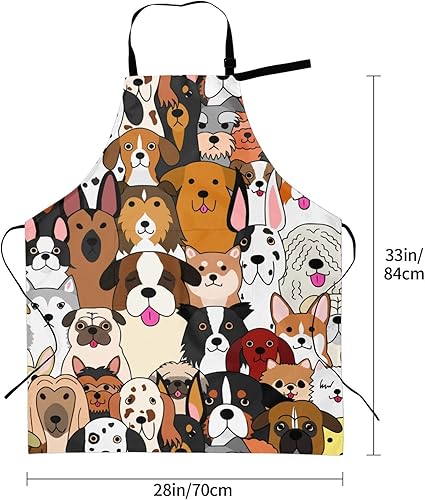 Miniatura 4 de Lindo delantal para perros con 2 bolsillos, delantales con babero para hombre y mujer, para cocina, cocina, chef, camarera, manualidades,