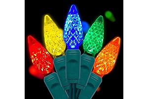 UL Listed C6 Multicolor LED Christmas Lights, 50 Count C6 Strawberry Light Bulbs