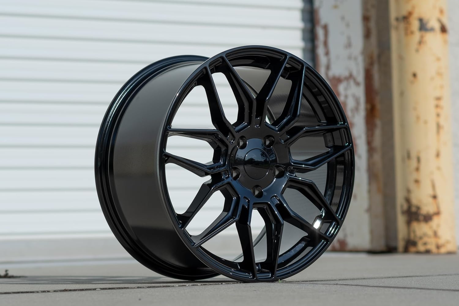 OE Wheels CV03 19 Inch Rims Fit Corvette C8 Z06 Style 5x120 19x8.5 / 20x11 Gloss Black - Hollander 95580 (Set of 4)
