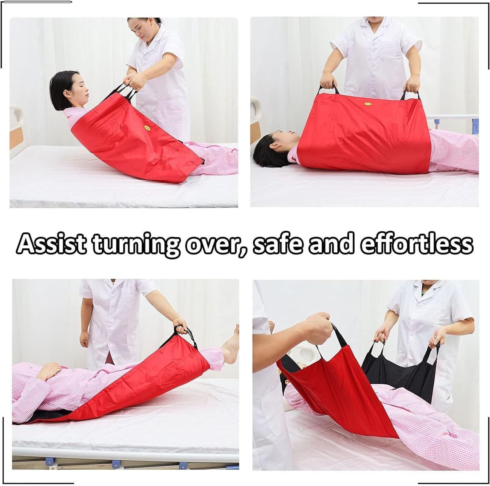 Almohadilla de cama de posicionamiento con asas, sábana de transferencia, cabestrillo de elevación de pacientes, ayuda para girar, reposicionar, mover y transferir, reutilizable, lavable