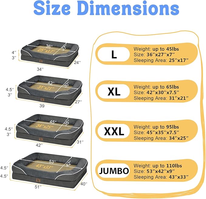 Cama Ortopédica para Perro Grande Lavable con Borde y Cubier miniatura 7