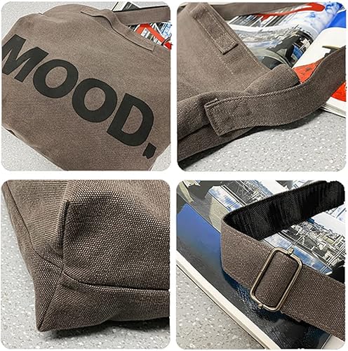 Miniatura 6 de Sumleno Bolso vintage de mensajero de lona Alt Emo Crossbody bolso gótico punk bolsos de hombro Harajuku Grunge bolso