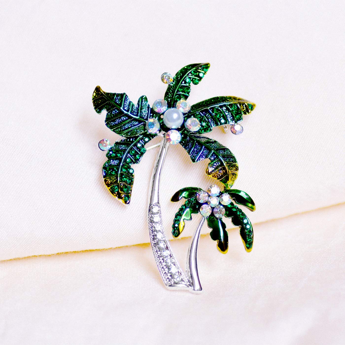 Palmen Brosche Pin Broschen Damen Schöne Strass Pins Broschen