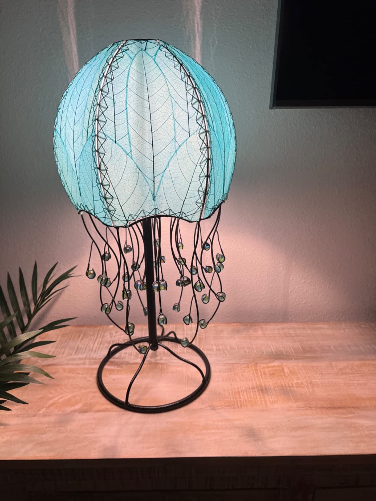 38/mo Finance Eangee Home Design Jellyfish Table Lamp Sea Blue Shade