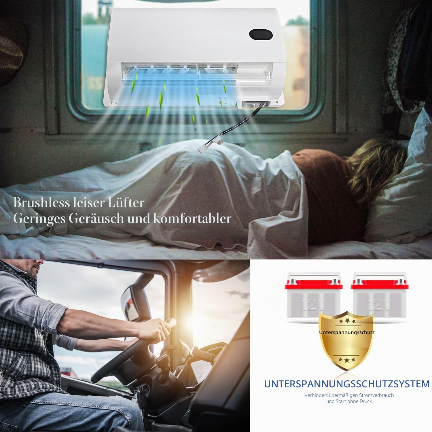 12 V Gleichstrom, Klimaanlage, 10000 BTU, elektrische Parkklimaanlage, geteilte Klimaanlage, 12 Volt, passend für LKW, Capmer, Van, Wohnmobil, Anhänger, Traktor, Wohnmobil, schnelle Kühlung,