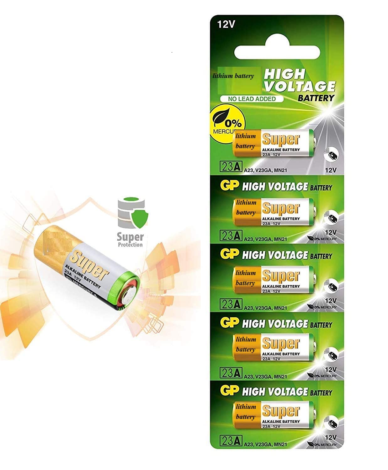 23A 12V, MN21,23AE,A23 HIGH Voltage Cell Battery Pack of 5 (B0BXDFTQ2B) Amazon Price History, Amazon Price Tracker