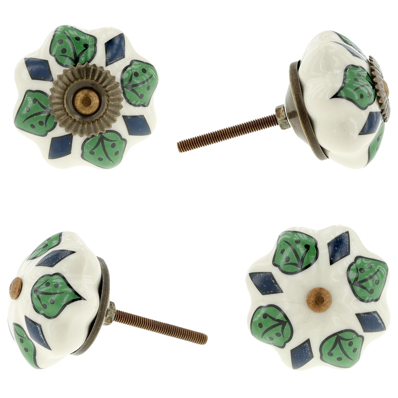 4PCS 1.6IN / 42mm Elegant Ceramic and Iron Handle for Cabinets and Drawers, Multiple Styles for Effortless Cabinet and Drawer Access, Versatile and Easy-to-Install Home Furniture Hardware, Classic