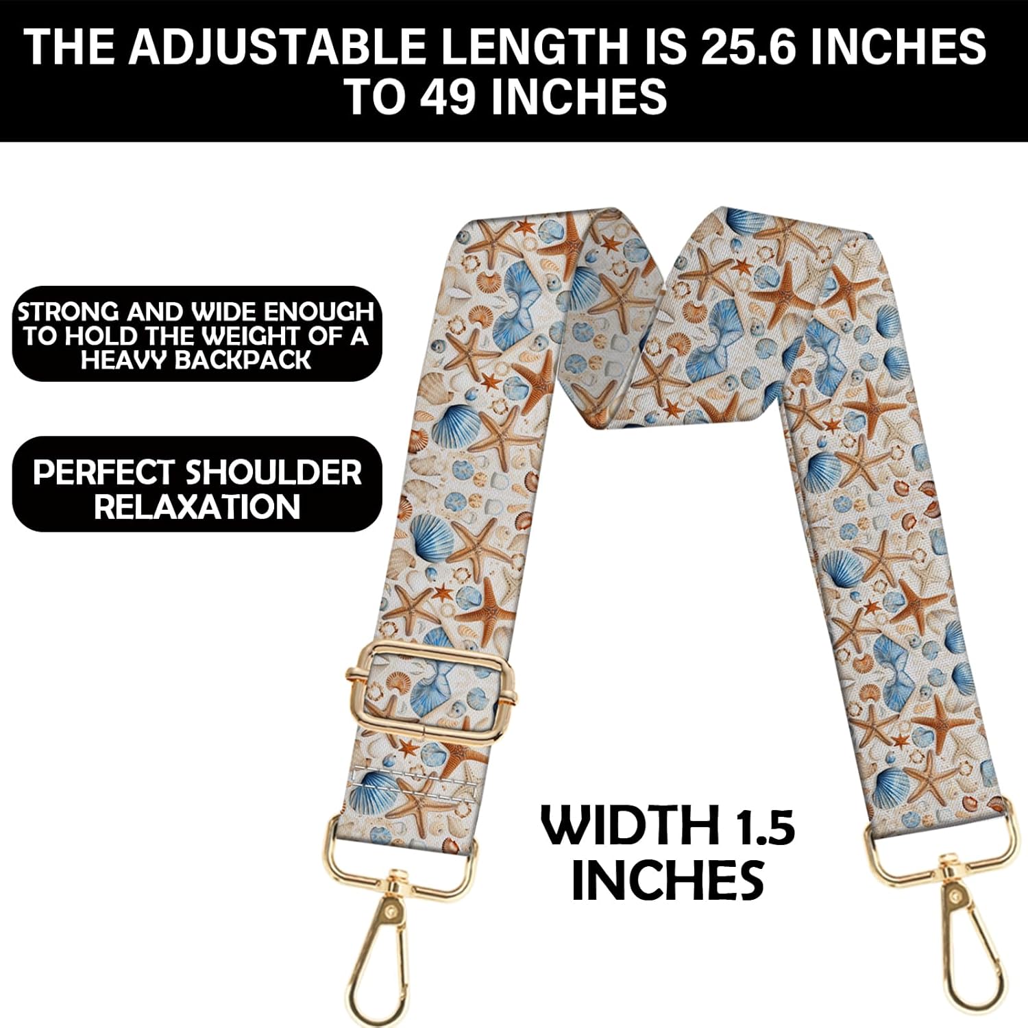 Purse Strap Crossbody Shoulder Canvas Straps 1.5 inch Wide Replacement Adjustable Aesthetic Cute for Women Girls Bag - Image 2