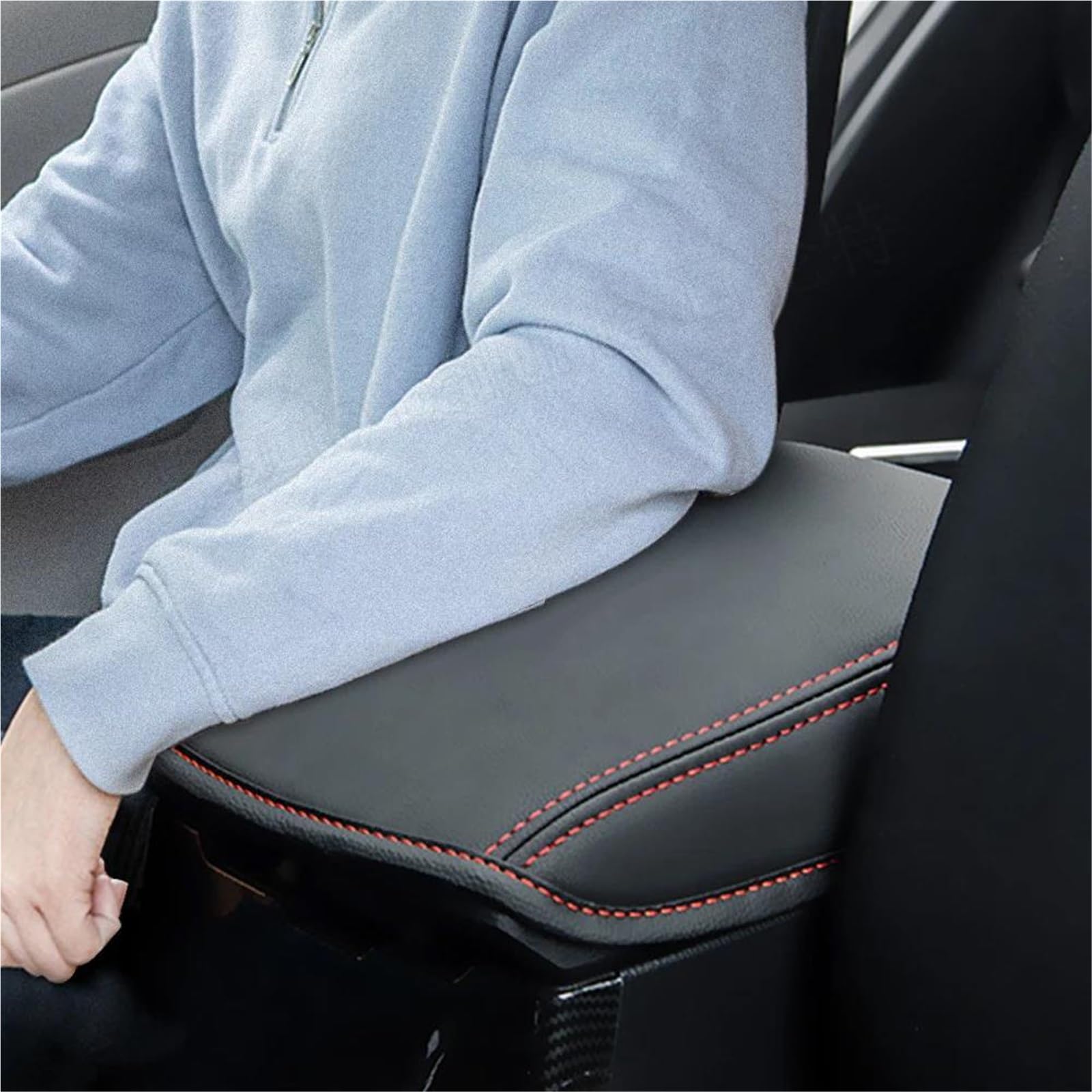 1 Ensemble Housses Protection Pour Accoudoir De Voiture En Cuir PU Pour Ford Pour Focus 3 Pour MK3 2015-2017(Noir)