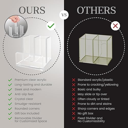 Miniatura 2 de Organizador de bolígrafos para escritorio un moderno accesorio de escritorio con un divisor extraíble es ideal como un soporte para bolígrafo y