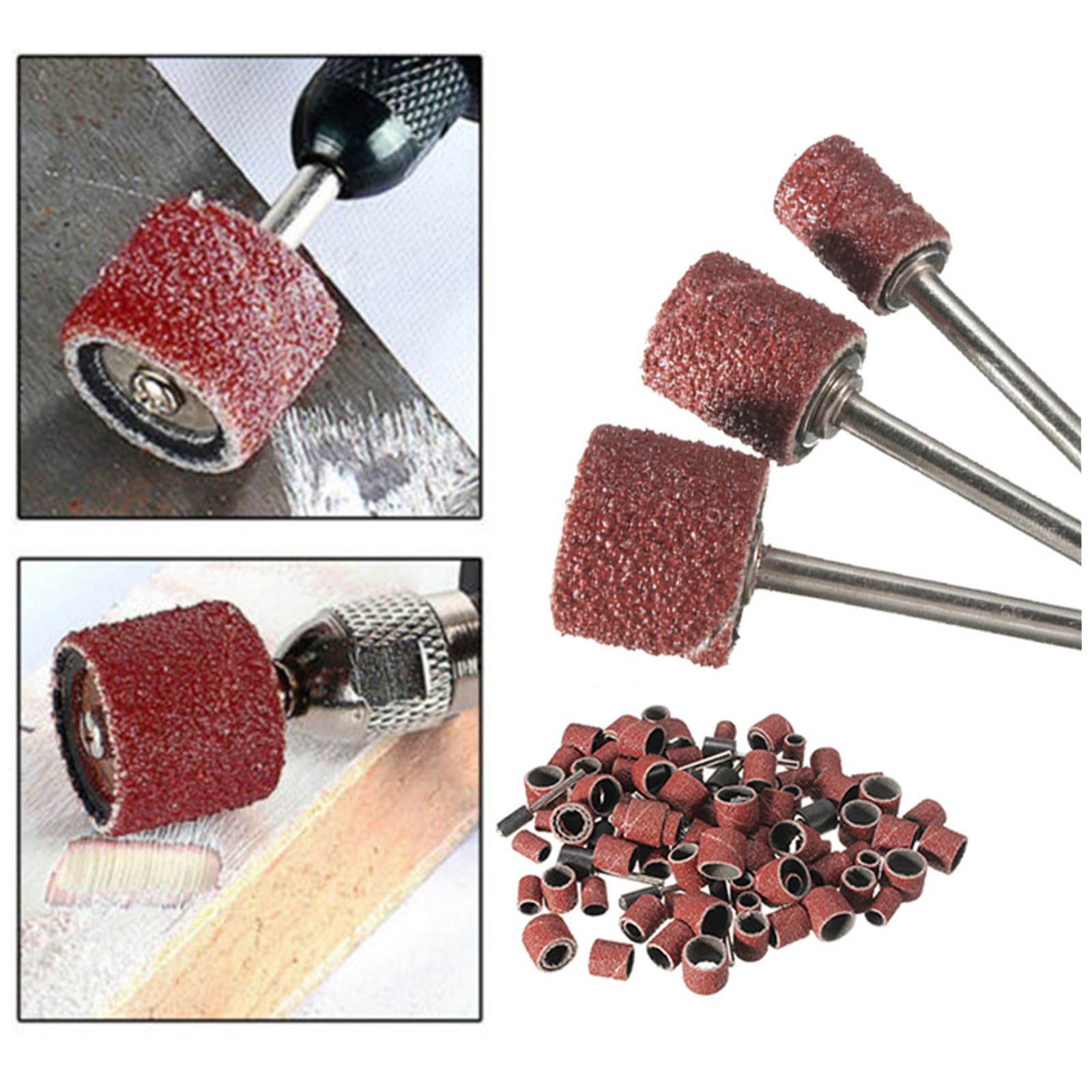 102/132 Stück Nägel Schleifringe Bänder Elektrische Maniküre Bohrer Gel Polieren Entfernen Pediküre Werkzeug Heavy Duty Schleifhülsen für Schleifmaschinen