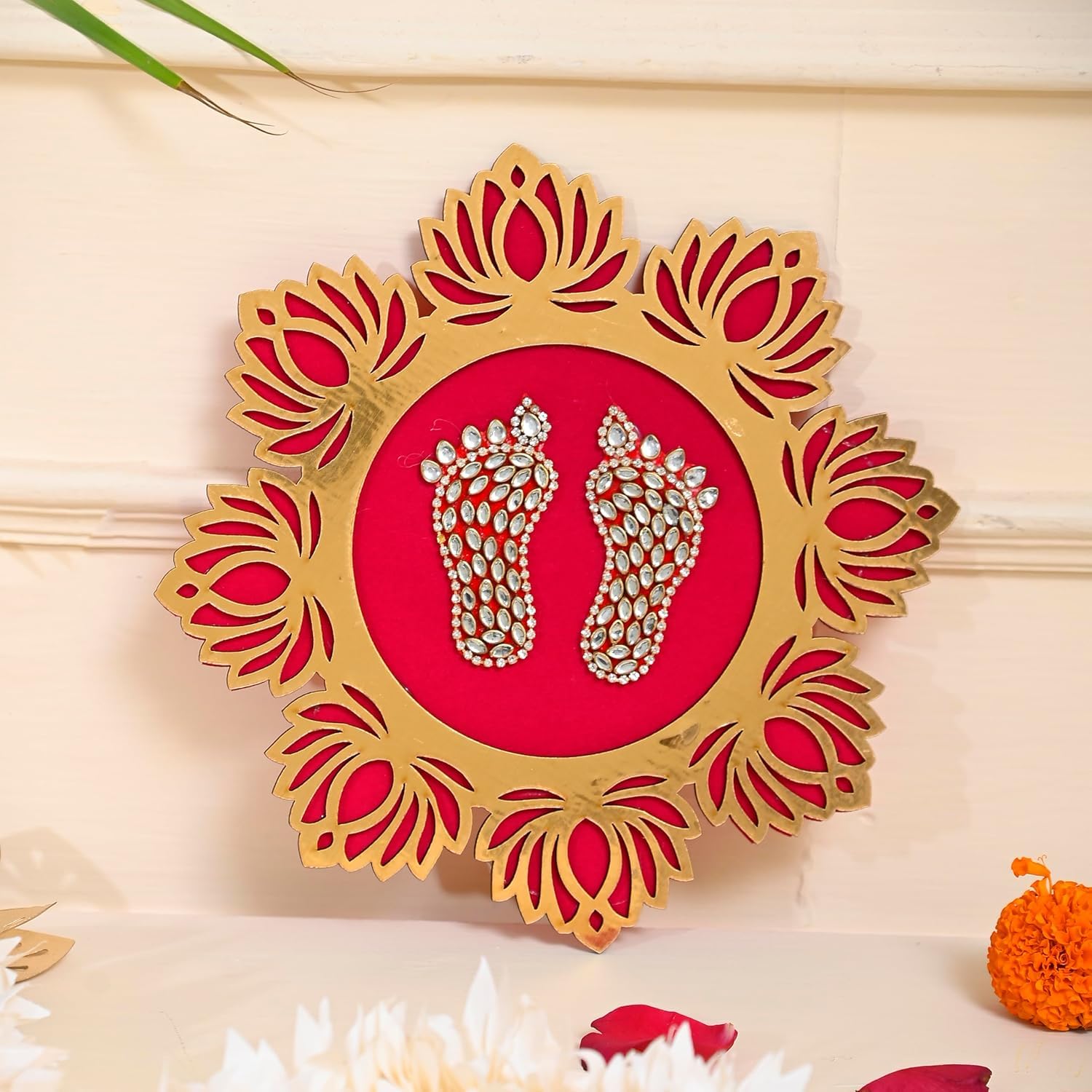 Ascension Lotus Rangoli with Lakshmi Charan Flower Rangoli mats for Decoration Festive DIY Craft Rangoli Stencils for Pooja Room pongal Navratri Diwali Decoration Items & Home Decor (B0DGGDL96D) Amazon Price History, Amazon Price Tracker