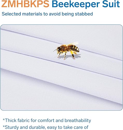 Miniatura 4 de Traje de abeja para hombres y mujeres, traje de apicultor con guantes de apicultura, traje de apicultura con capucha de velo, traje de apicultura de