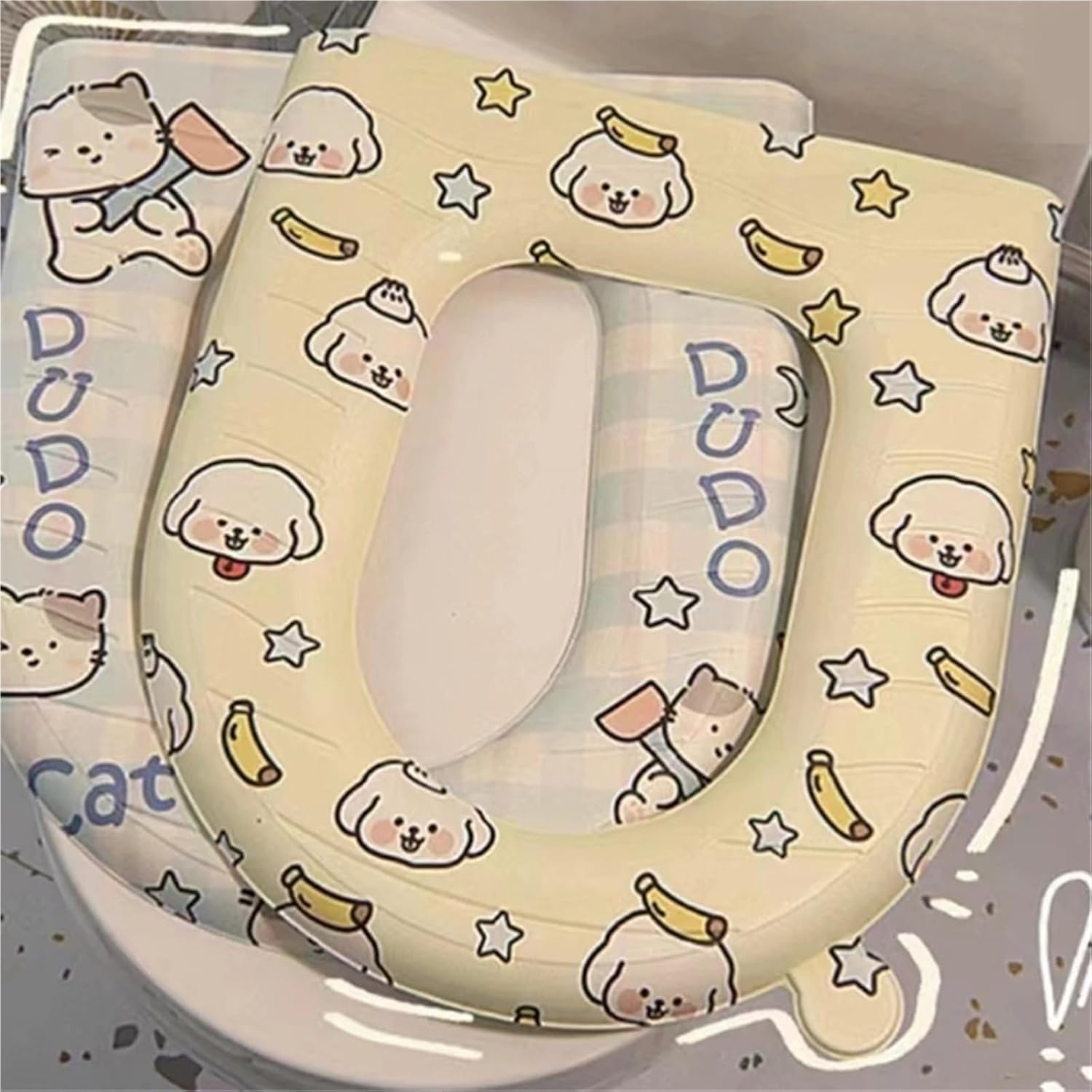 4Pcs cute animal toilet seat with handle cover sanitary waterproof household