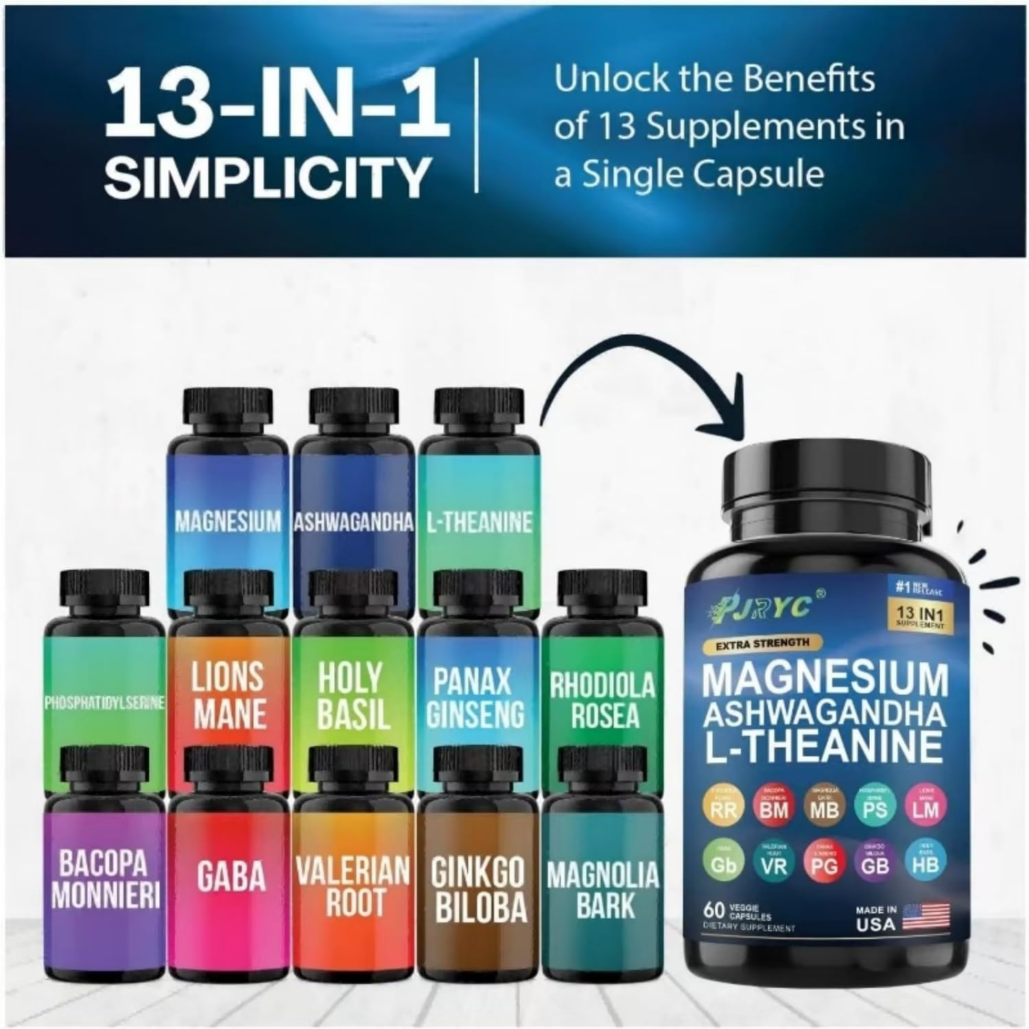 Cortisol Support Supplement for Women and Men - with Magnesium, Ashwagandha & L-Theanine - Supports Stress Relief, Relaxation & Sleep - 120 Capsules (2-Pack)