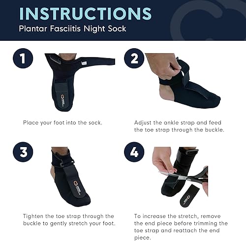 Miniatura 5 de Copper Compression Calcetines nocturnos para fascitis plantar. Bota de estiramiento suave para el dolor de pies y metatarsalgia. Recuperación