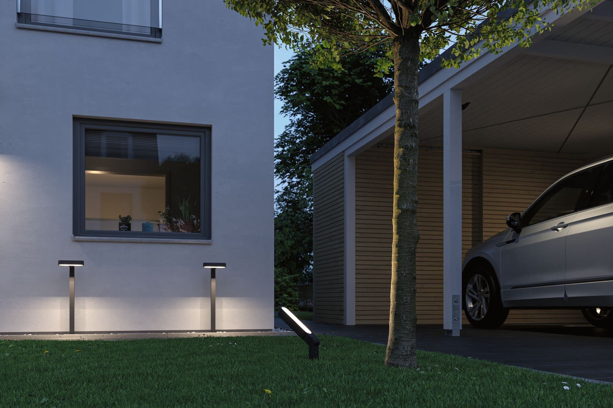 Paulmann 94546 Plug & Shine LED oprawa zewnętrzna Plug & Shine oprawa słupkowa Ito pozioma IP65 1x6 Watt ściemn. antracyt, metal, tw. szt. 3000 K