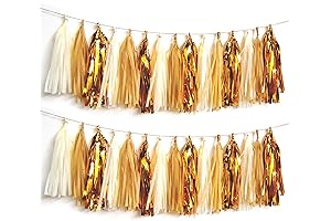 Shiny Tassel Garland Gold Tissue Paper Tassels for Festive Occasions