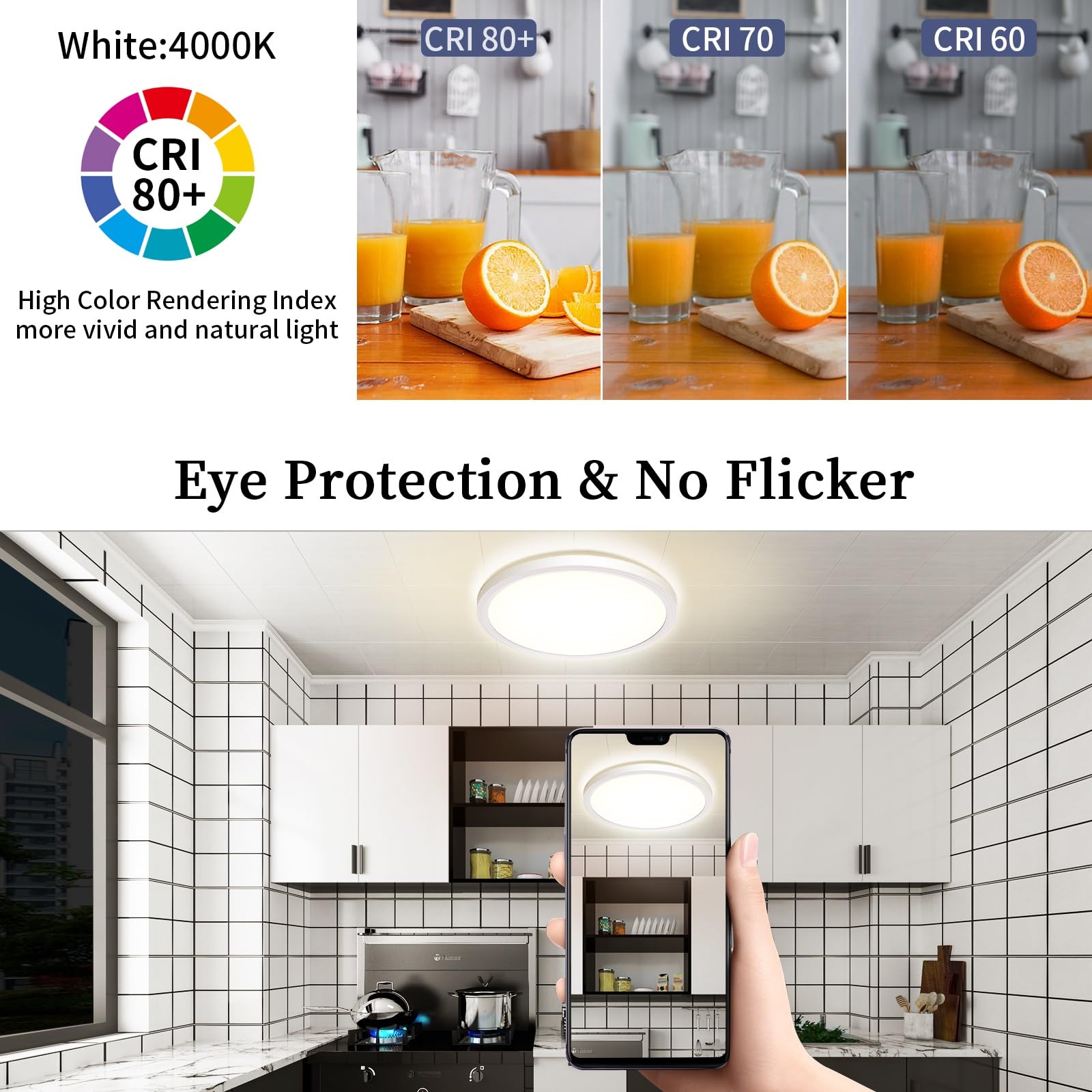 Plafon LED Techo Redondo 18W 1600LM Lámpara de Techo Ø22CM 3000K lampara Techo Baño Mini Ultrafino Plafones LED Cocina IP44 Plafon Pared Interior para Comedor, Dormitorio, Sótano, Pasillo