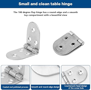 4 Pcs Folding Flip Top Hinges, Counter Flap Hinges for Wood