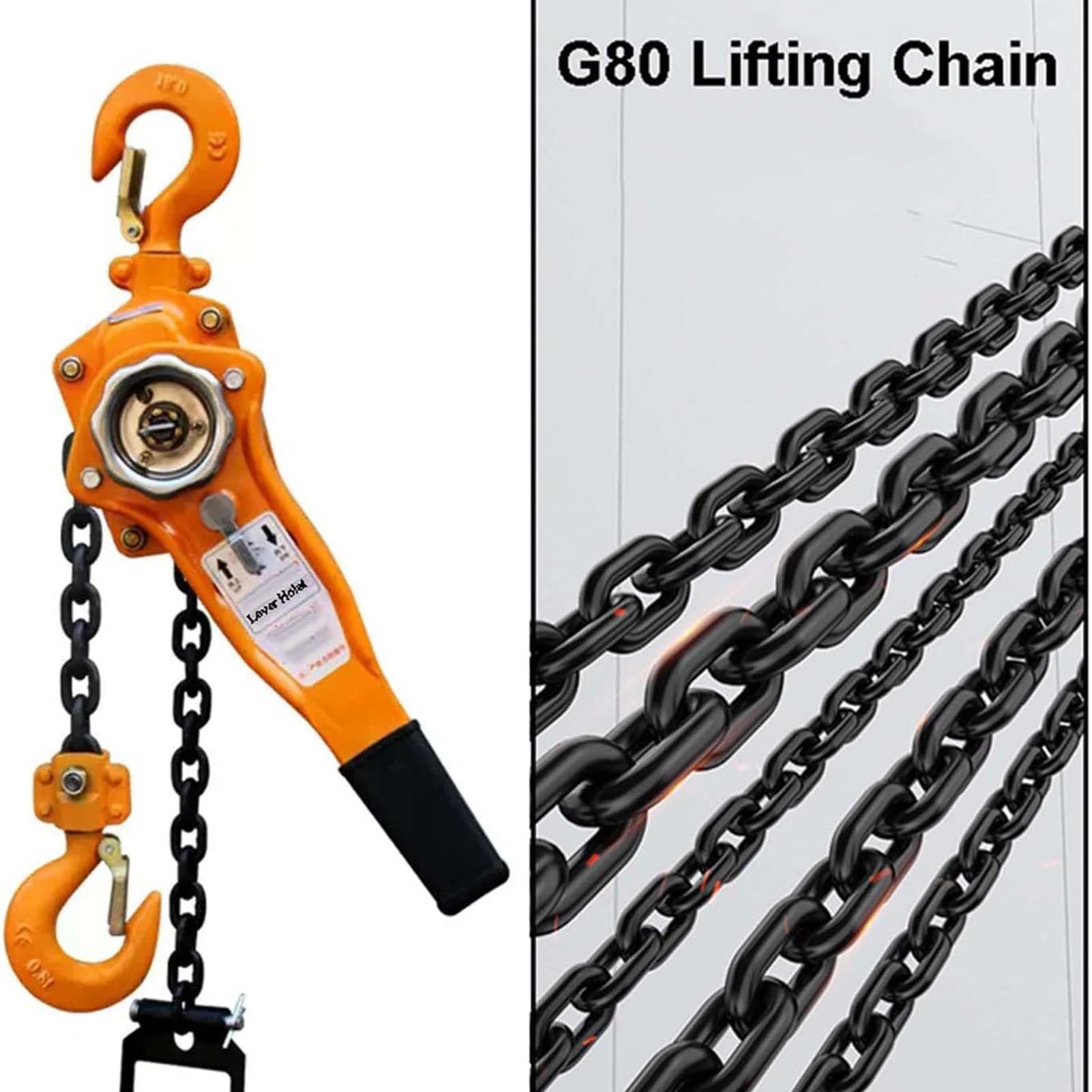 YATOINTO Mini Lever Block Chain Hoist 1/2 Ton 1100lbs Manual Chain Hoist 6M 20Ft Chain Hoist Alloy Steel G80 Chain Ratchet Lever Hoist With Hook - View #3