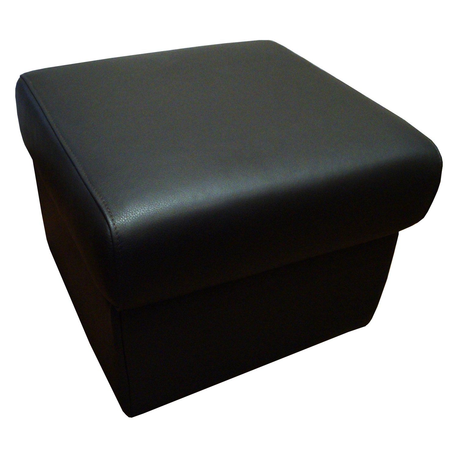 Quattro Meble Schwarz Echtleder Hocker 50cm x 50cm aufklappbar mit Stauraum Sitzhocker Rindsleder Sitzwürfel Fußhocker Polsterhocker Echt Leder Puff