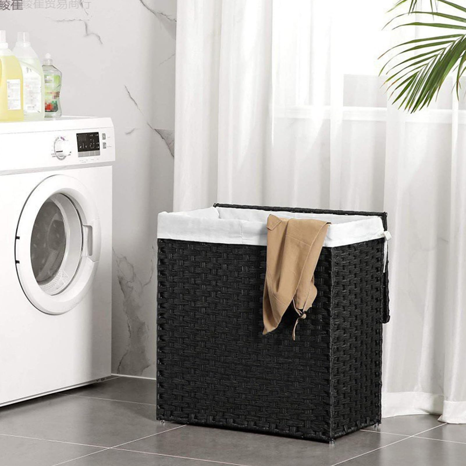 Large Capacity Dirty Clothes Hamper, Load Dirty Clothes Storage Basket, Imitation Rattan Toy Storage Basket, Household Laundry Basket, Dirty Clothes Basket