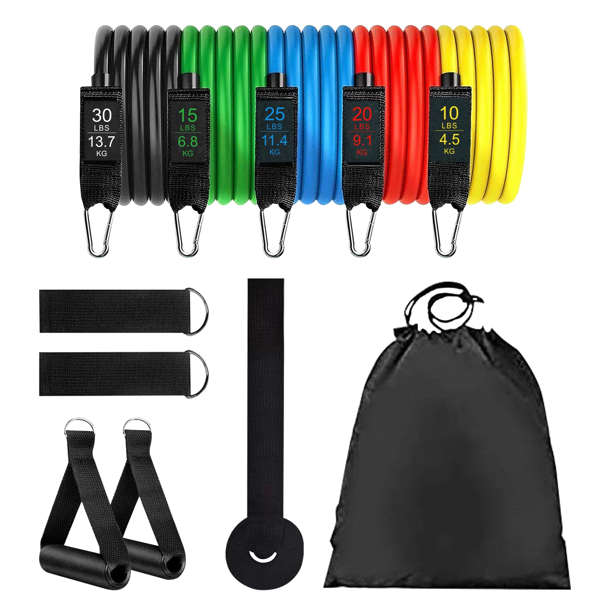 Brain Freezer Resistance Bands Set for Exercise, Stretching, and Workout Toning Tube Kit with Foam Handles, Door Anchor, Ankle Strap, and Carrying Bag for Men, Women (100LB) (B0CBCGSPHK) Amazon Price History, Amazon Price Tracker