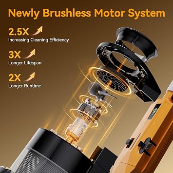 Cordless Pool Vacuum with Telescopic Pole, Powerful 30 GPM Suction, Advanced Dual Filtration, Replaceable Battery, Handheld Rechargeable Pool Cleaner for Above Ground and Inground Pools, Orange