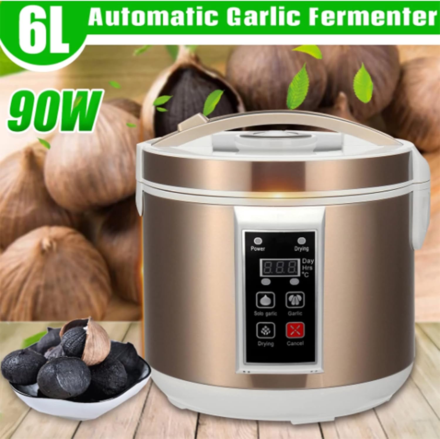 Black Garlic Fermenter, 6l Large Smart Automatic Black Garlic Fermenter Maker Zymolysis Machine, Multiple Clove Garlic DIY Cooker