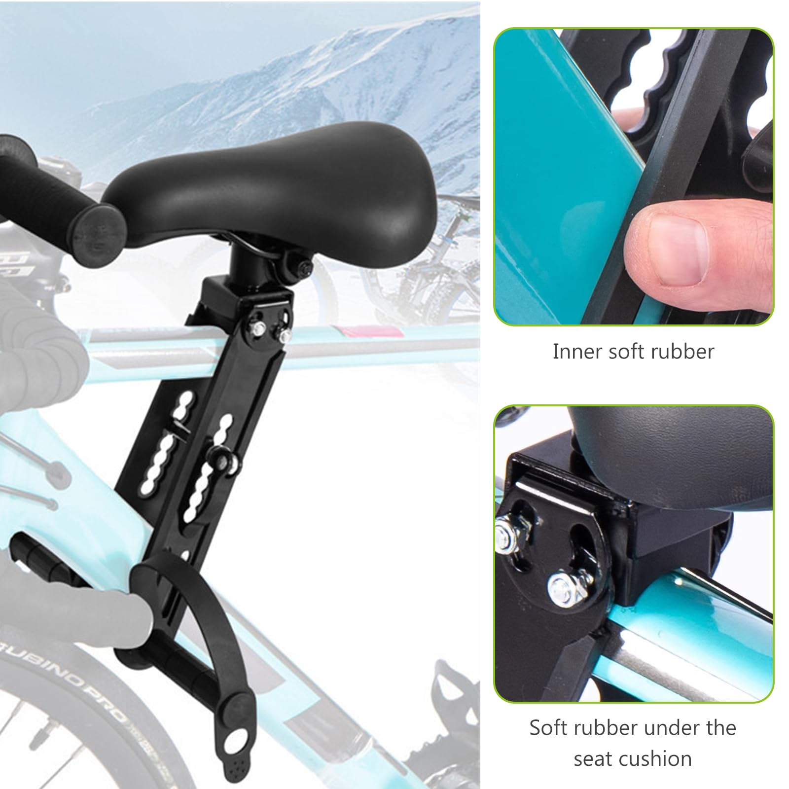 PORFOYO Seggiolino per Mountain Bike,Sedile Anteriore per Bicicletta,Bike Seggiolini Anteriori per Bambini,Seggiolino per Bicicletta Anteriore per Bambini