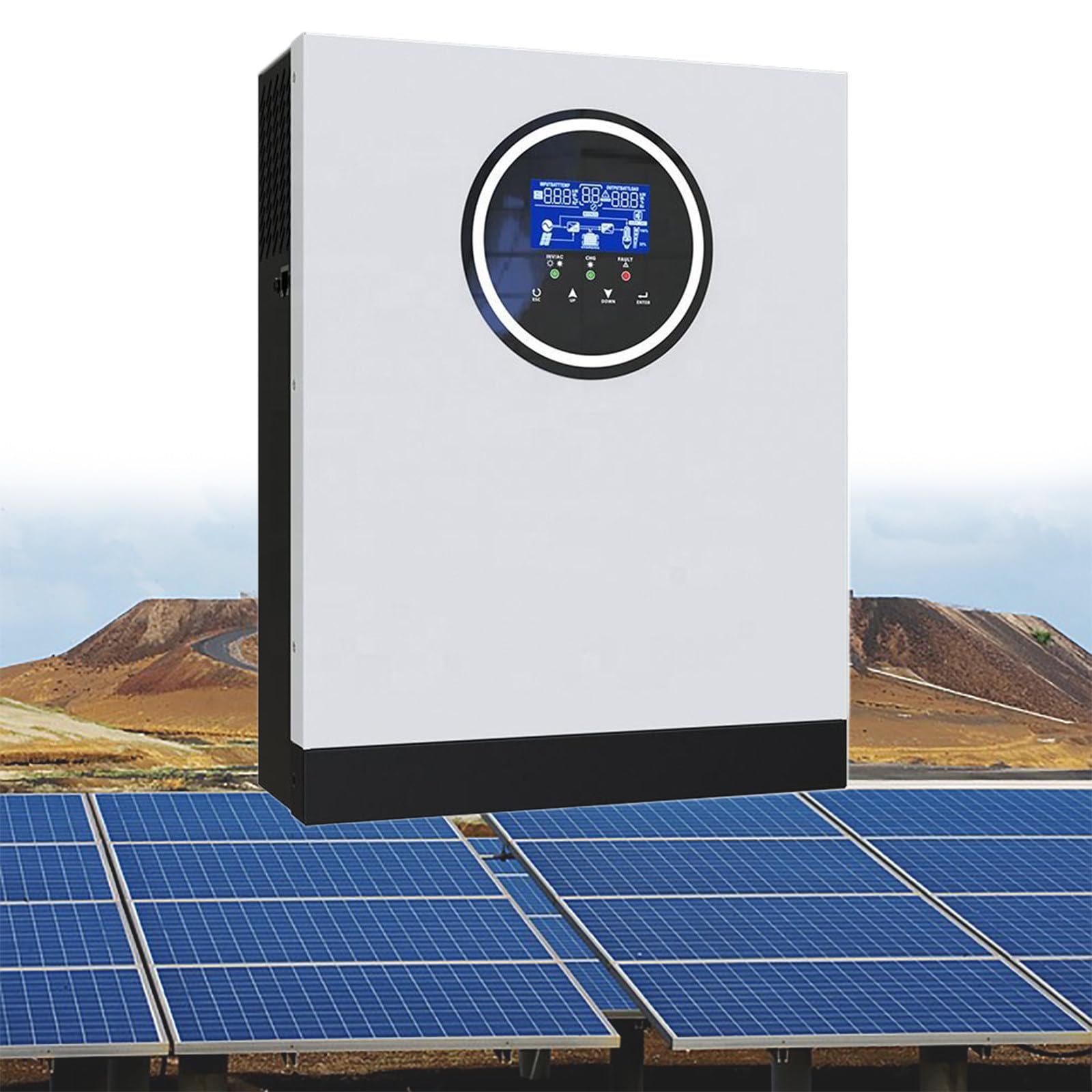 3KW 24VDC On/Off-Grid Solar Hybrid Inverter AC220V Two Load Output Power MPPT 80A Solar Charger Max PV Power 3000W Input