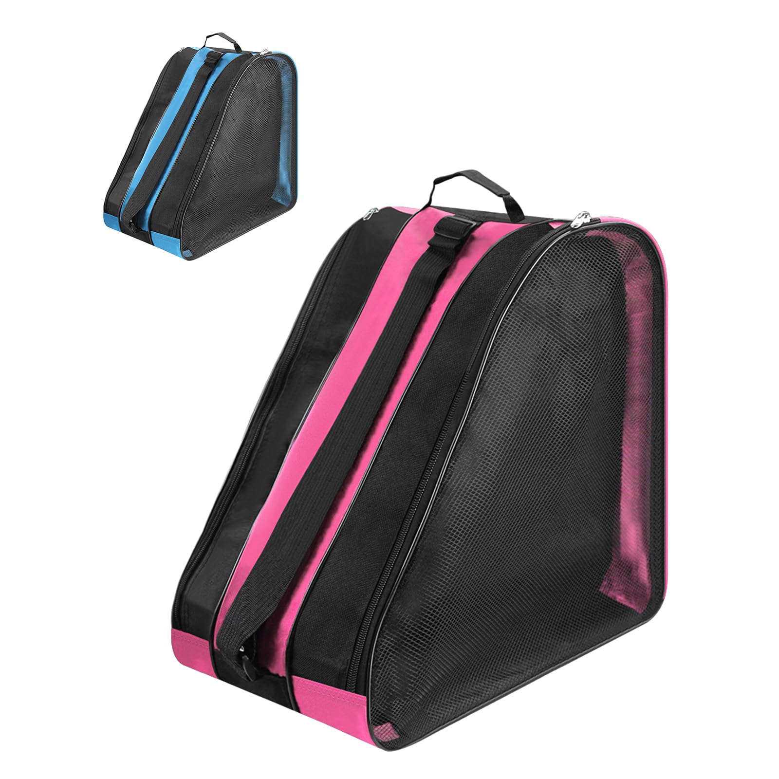 Eislaufschuhe Tasche Kinder, Schlittschuhtasche mit Verstellbarem Trageriemen, Rollschuh Tasche Inliner Tasches Schlittschuhtasche Rucksack Skischuhtasche Kinder Eislauftasche für Herren Damen（Rosa）