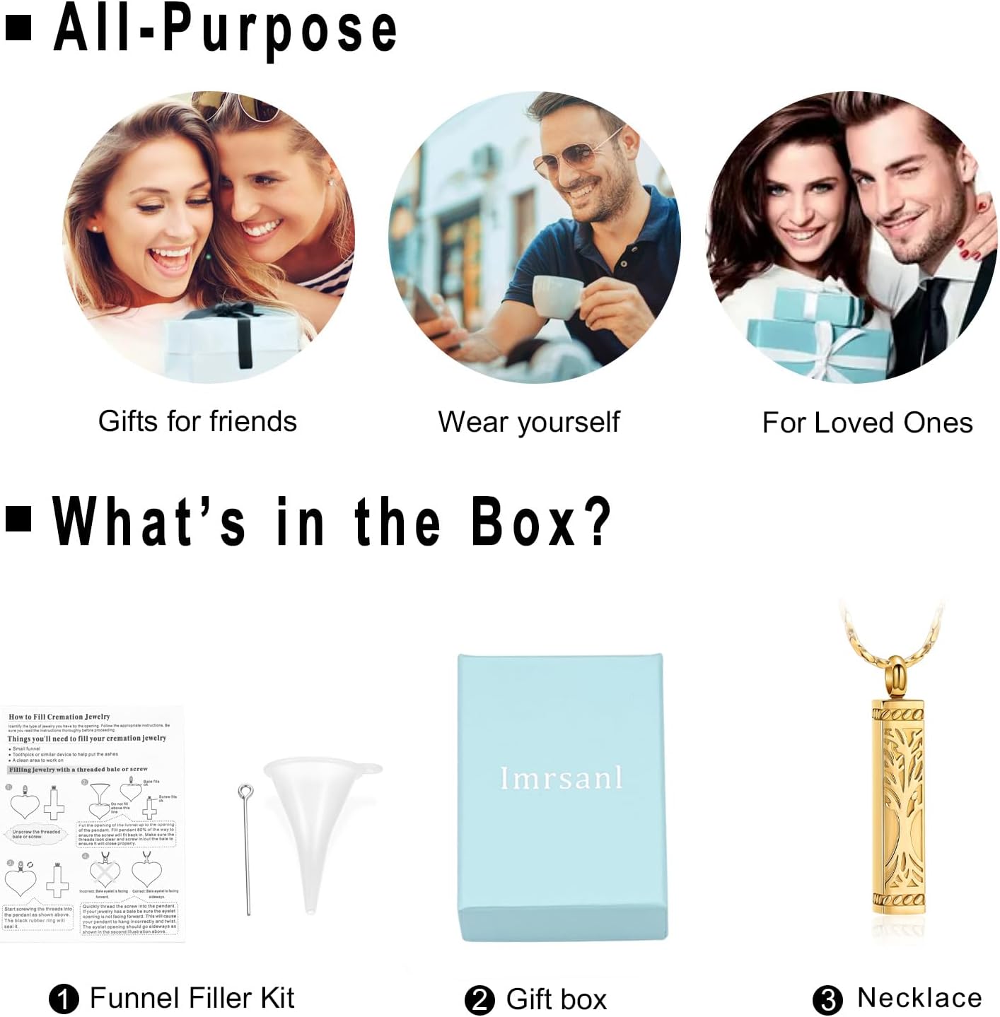 Imrsanl Tree of Life Urn Necklace for Men Women Bar Cremation Jewelry for Ashes Keepsake Ashes Necklace Pendent - Image 7