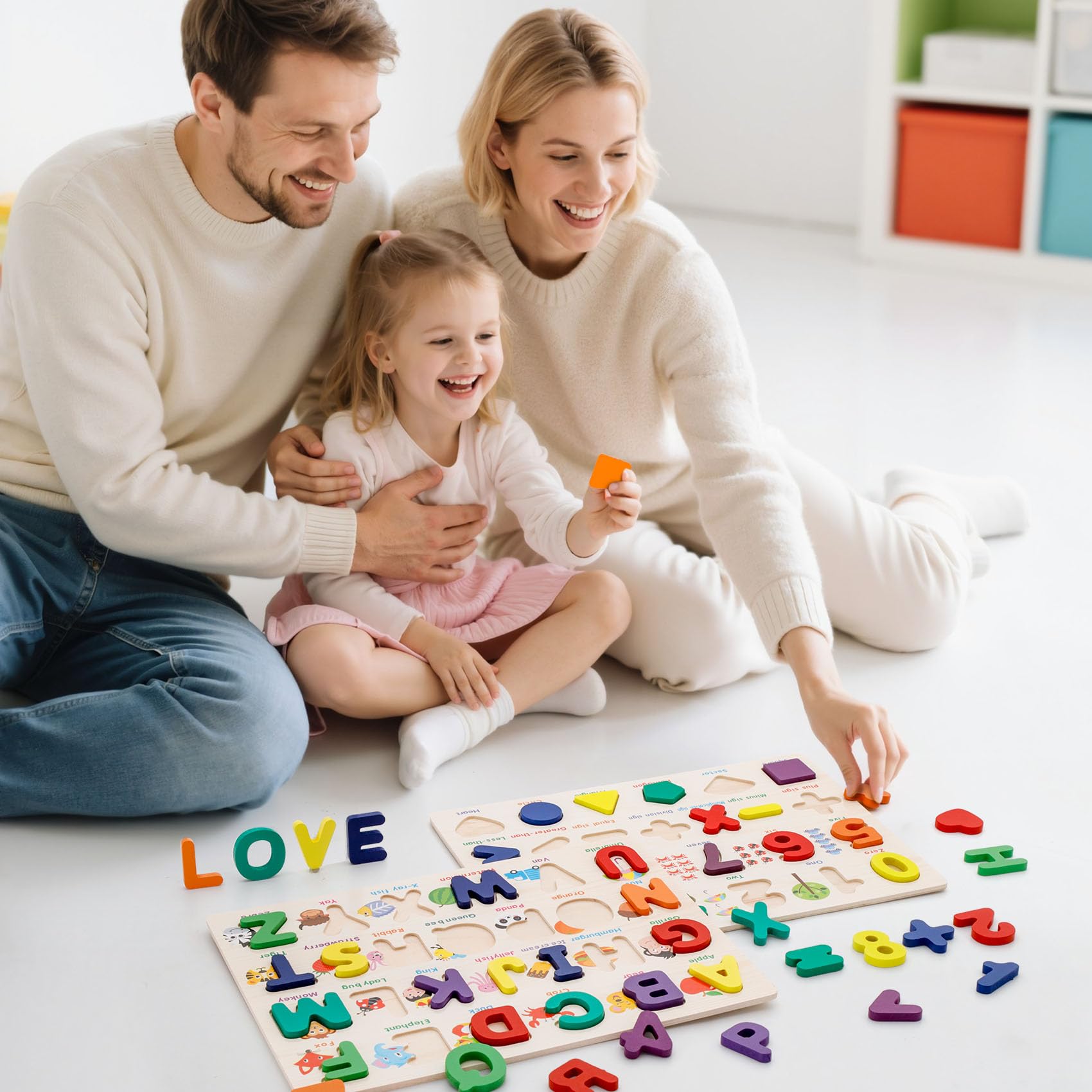 Attmu Alphabet Number Puzzle Wooden Puzzles for Toddlers 3 4 5