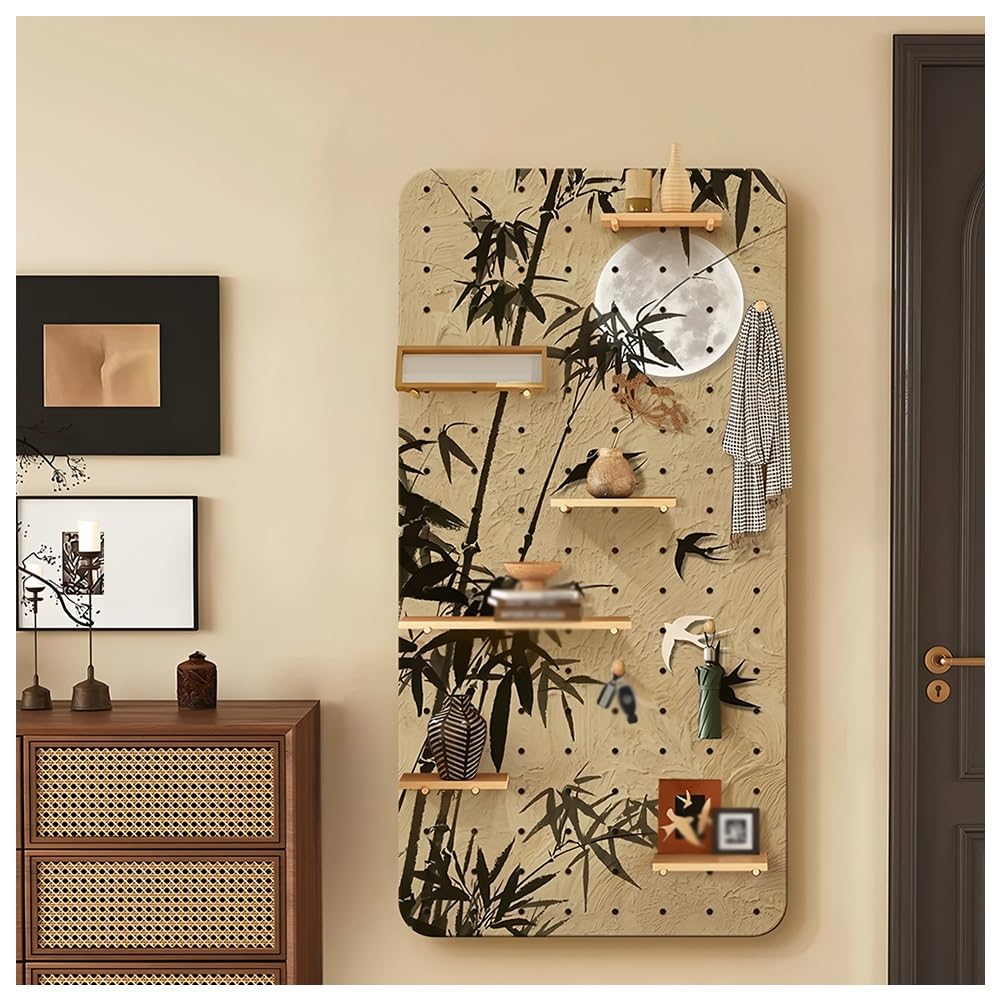 Organizador de herramientas de tablero perforado, paneles de almacenamiento y exhibición de madera, kit versátil de gancho de pared para cocina, sala de estudio, garaje