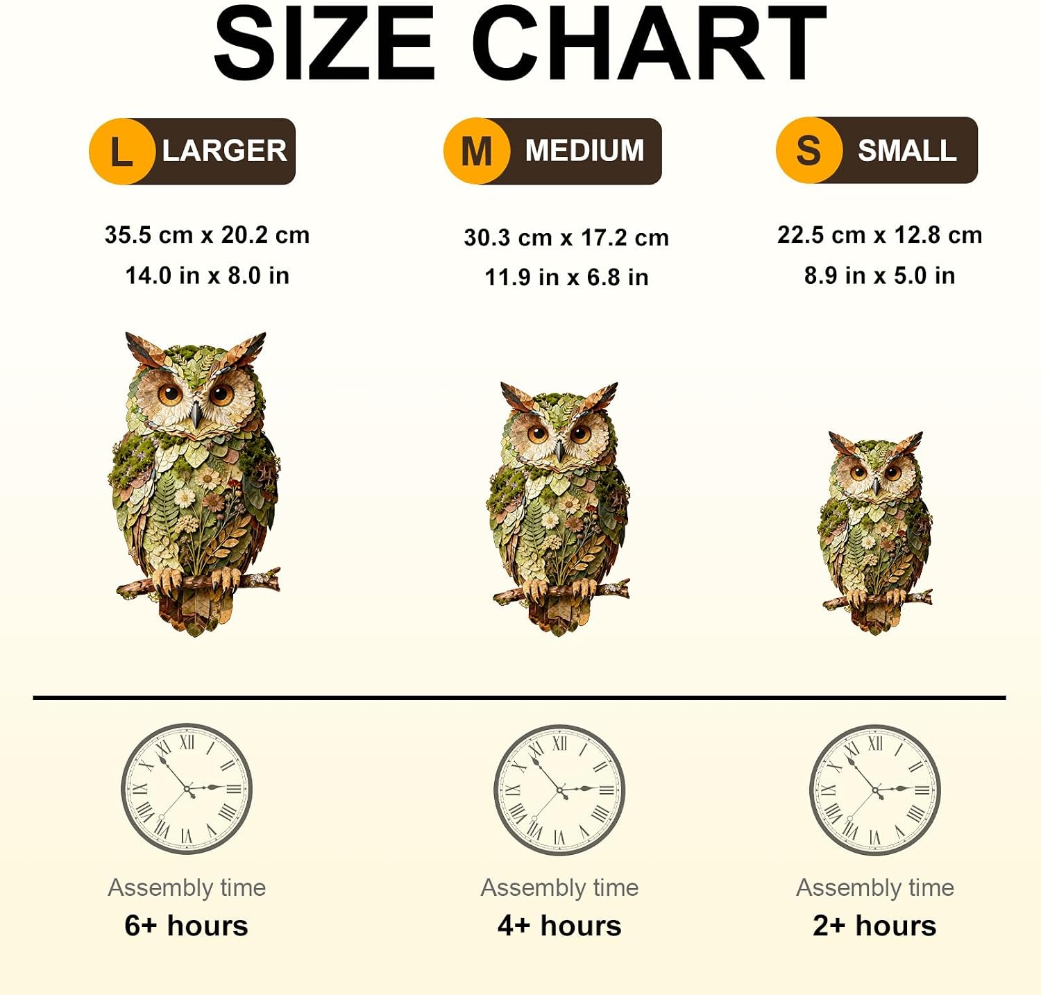 Wooden Puzzles for Adults, 8.9 × 5 in 70 pcs Leaf Owl Wood Puzzles image 3