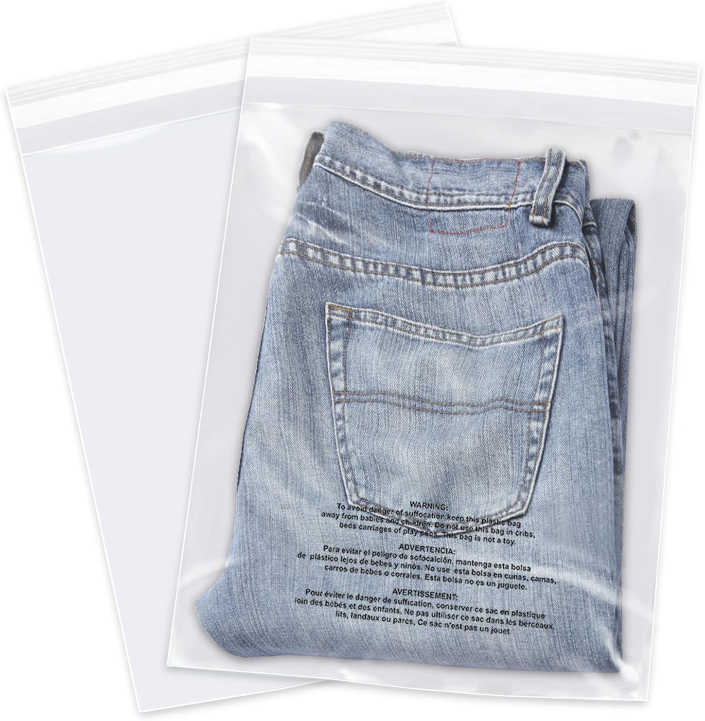 1000 Transparent Safety Suffocation Warning Stickers For Plastic Polythene Bags For FBA - Premium Quality Transparent Labels With Ultra Strong Adhesive Bond (1000 - View #2