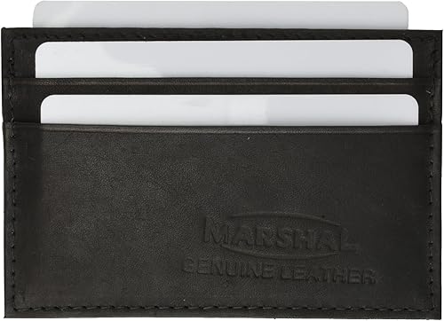 Tarjetero pequeño delgado de cuero genuino Negro AA MW 170 CF BK-2