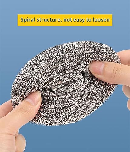 Miniatura 3 de Paquete de 6 esponjas de acero inoxidable almohadilla de esponja mágica limpiador de lana de acero para cocina baño limpieza de suelos
