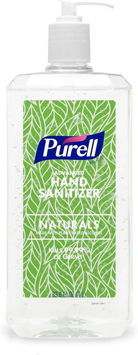 Purell Naturals Hand Sanitizer Gel, Pump Bottle 1ct x 1 L - 3280-04-CMR