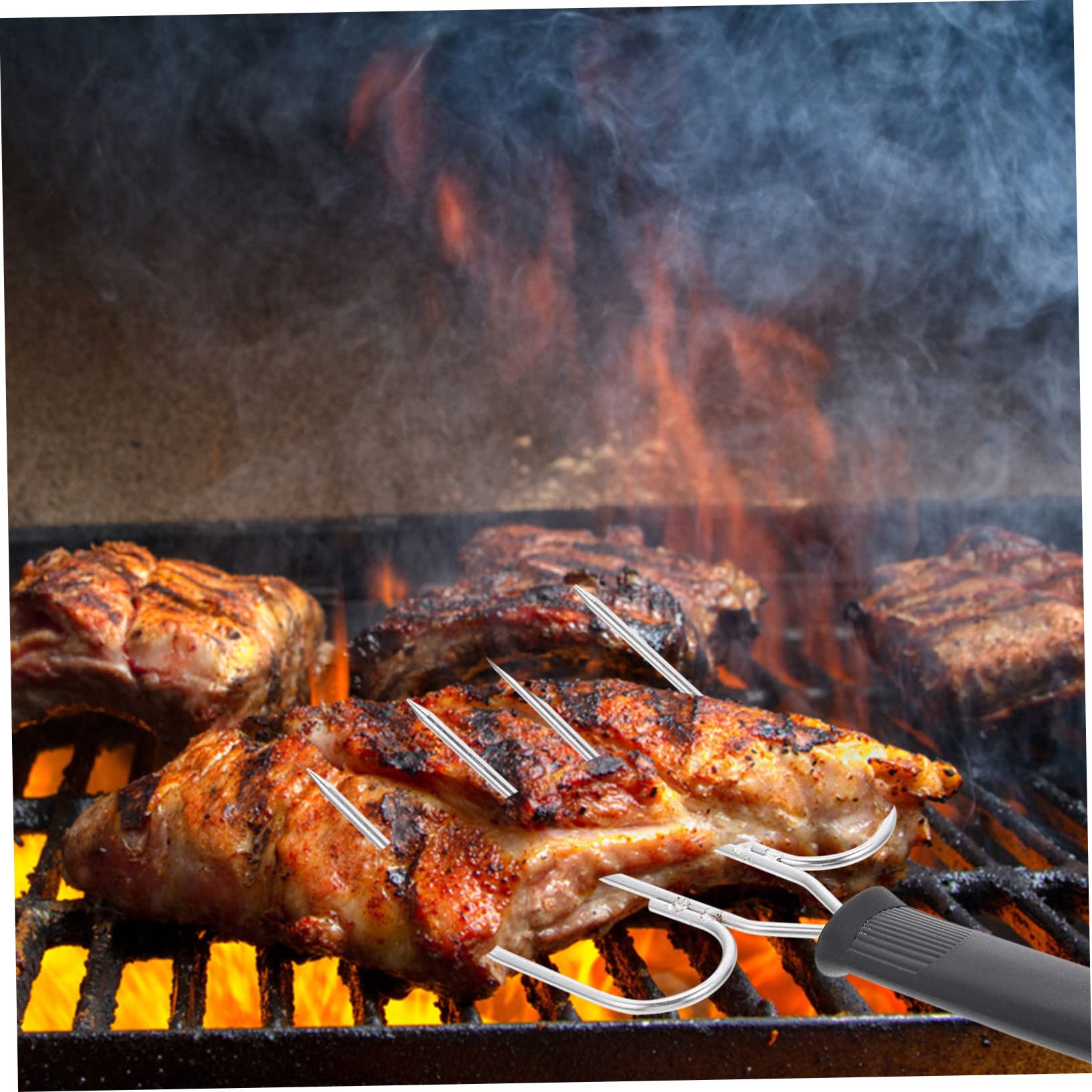 Alipis 4piezas Tenedor De Acero Inoxidable Para Asar Pavo y Pollo Herramienta De Barbacoa Para Camping y Fiestas Al Aire