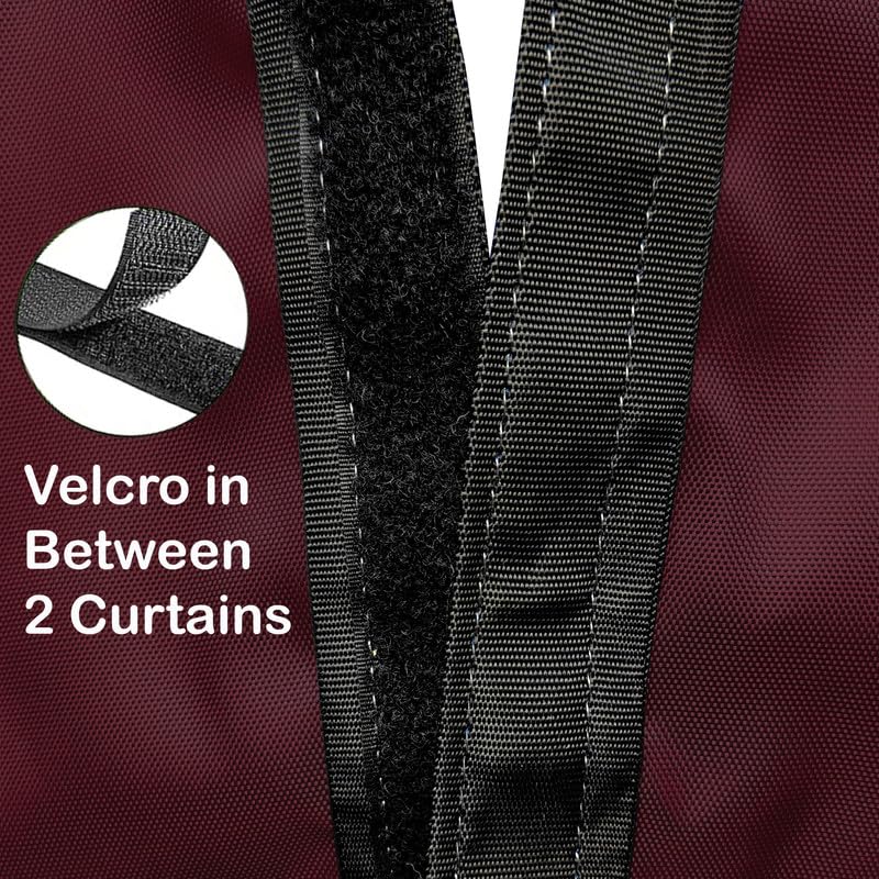 Image of Polyester with PVC Fabric Outdoor Waterproof Curtain with Top Eyelet Protect from AC, Sun, Dust & Rain Used for Balcony, Door & Window (Wine Color 4.5 X 11 Feet, Pack of 1 Piece)