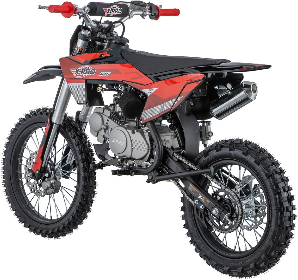 X-PRO 125cc Gas Dirt Bike Pit Bike Adults Dirt Pit Bike 125 Dirt Bike Dirt Pitbike,Big 17"/14" Tires!