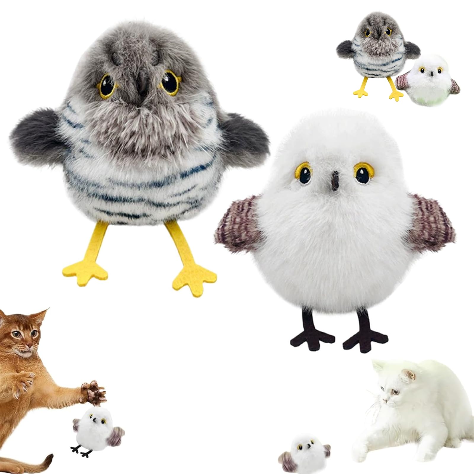 Amazon.co.jp: DIANX 猫 おもちゃ 羽ばたく鳥 カッコウ・シジュウカラ